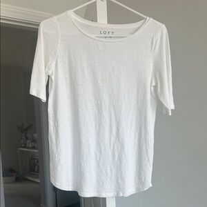 LOFT Classic White Short Sleeve Tee